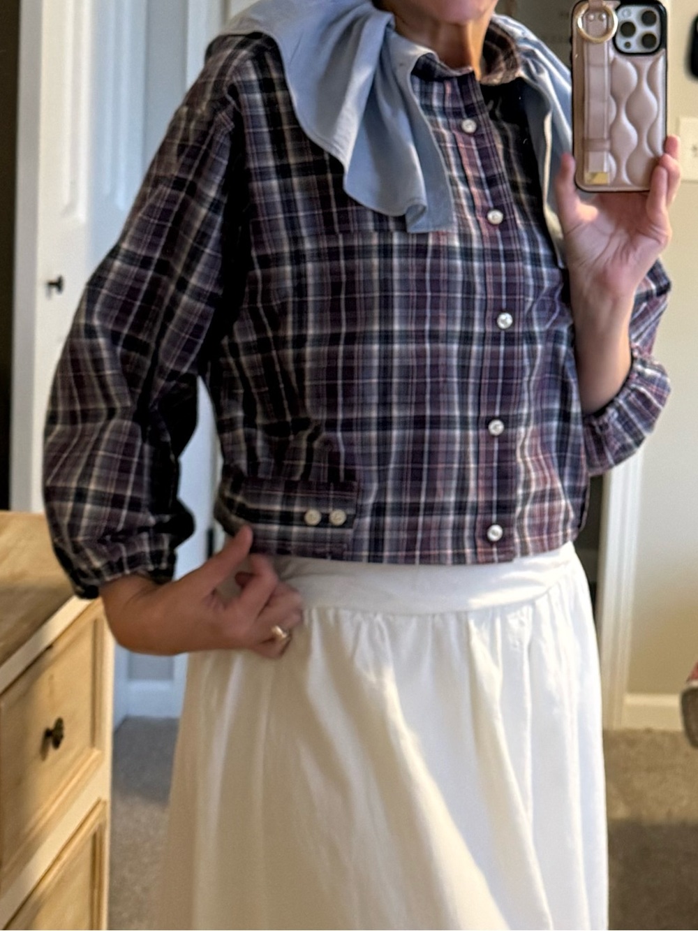 Upcycled Ruffled Collar Shirt - Picture 7 of 7